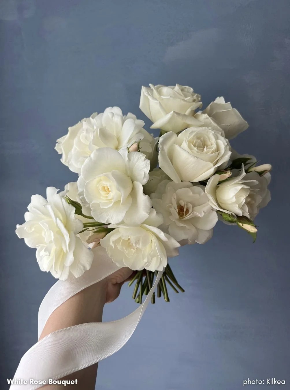 White rose bridal bouquet by Kilkea Design